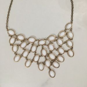 White and Gold Statement Necklace